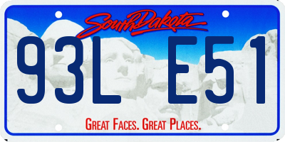 SD license plate 93LE51