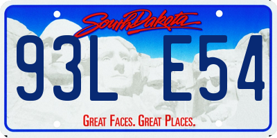 SD license plate 93LE54