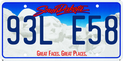 SD license plate 93LE58