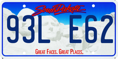 SD license plate 93LE62