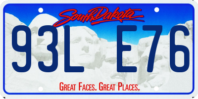 SD license plate 93LE76