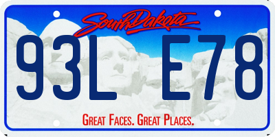 SD license plate 93LE78