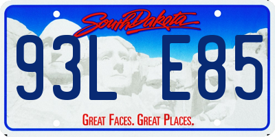 SD license plate 93LE85