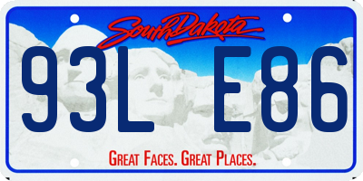 SD license plate 93LE86