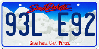 SD license plate 93LE92