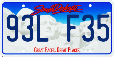SD license plate 93LF35