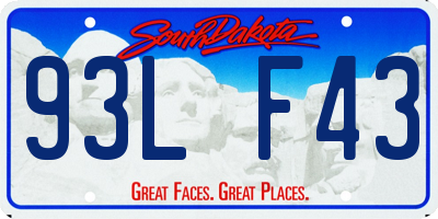 SD license plate 93LF43