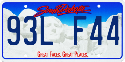 SD license plate 93LF44
