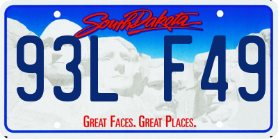 SD license plate 93LF49