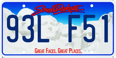 SD license plate 93LF51