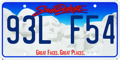 SD license plate 93LF54