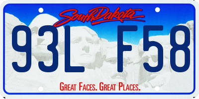 SD license plate 93LF58