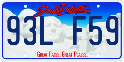SD license plate 93LF59