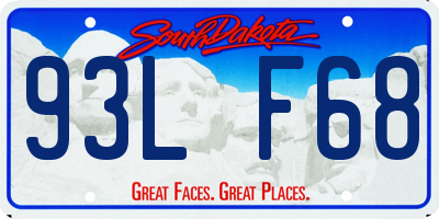 SD license plate 93LF68