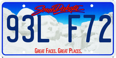 SD license plate 93LF72