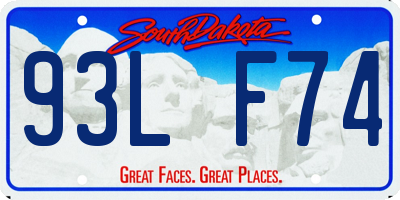 SD license plate 93LF74
