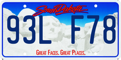 SD license plate 93LF78