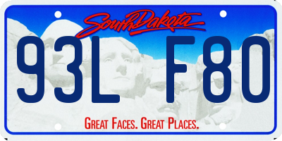 SD license plate 93LF80