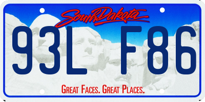SD license plate 93LF86
