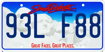 SD license plate 93LF88