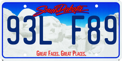 SD license plate 93LF89
