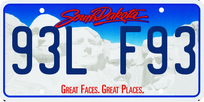 SD license plate 93LF93