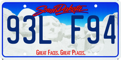 SD license plate 93LF94