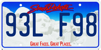 SD license plate 93LF98