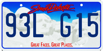 SD license plate 93LG15