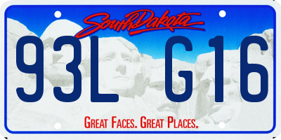 SD license plate 93LG16