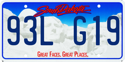 SD license plate 93LG19