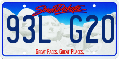 SD license plate 93LG20