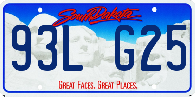 SD license plate 93LG25