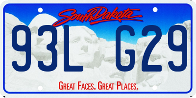 SD license plate 93LG29