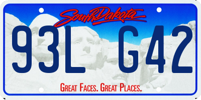 SD license plate 93LG42
