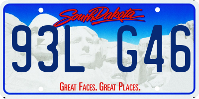 SD license plate 93LG46