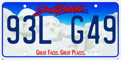 SD license plate 93LG49