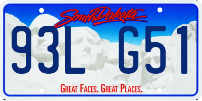 SD license plate 93LG51