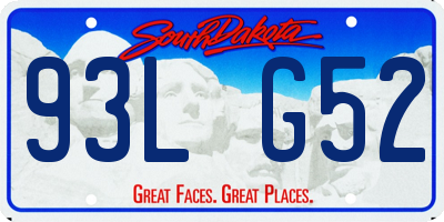 SD license plate 93LG52