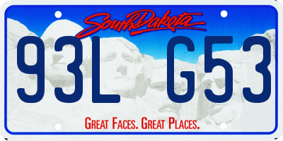 SD license plate 93LG53
