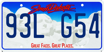 SD license plate 93LG54