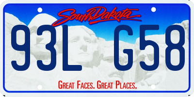 SD license plate 93LG58