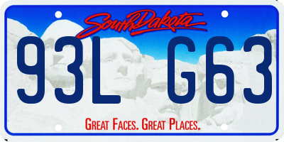 SD license plate 93LG63