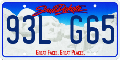 SD license plate 93LG65