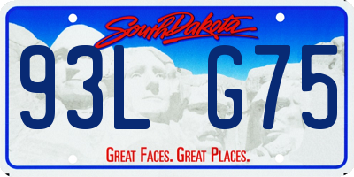 SD license plate 93LG75