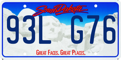SD license plate 93LG76