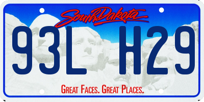 SD license plate 93LH29