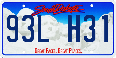 SD license plate 93LH31
