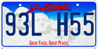 SD license plate 93LH55