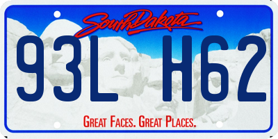 SD license plate 93LH62
